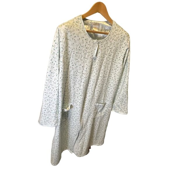 Secret Treasures Blue Floral Full Zip Robe Coverup Sz XL - Picture 3 of 9